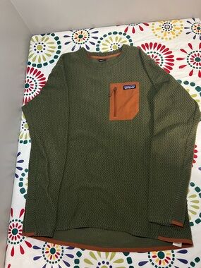 PATAGONIA L Men R1 Air Fleece Zip 1/4 Neck Base Layer Zig Zag Pullover Sweater